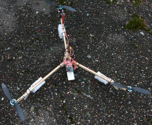 Unfolded tricopter